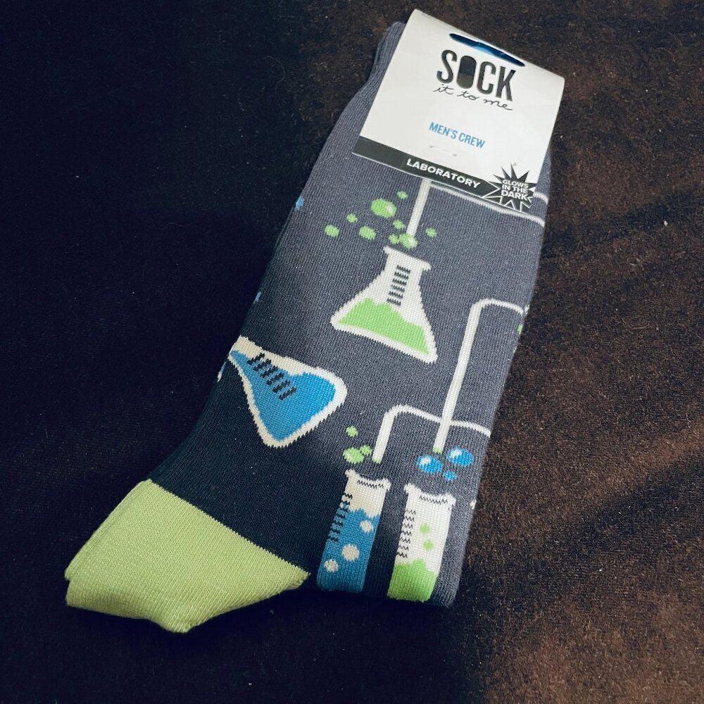 3 Pairs Sock It To Me Mens Novelty Socks Sasquatch Love, Circuit Board, Chem Lab